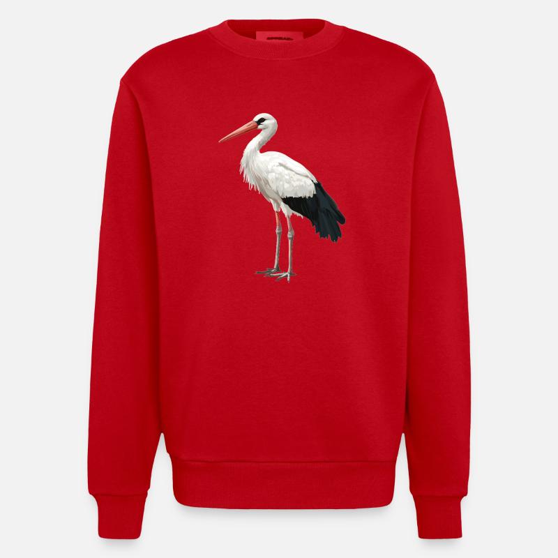 Storks Stork - Heavyweight Oversized Organic Crew Neck Made in EU - red