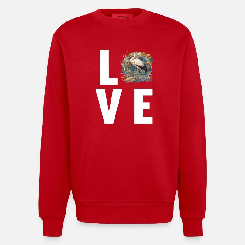 Storks Stork - Heavyweight Oversized Organic Crew Neck Made in EU - red