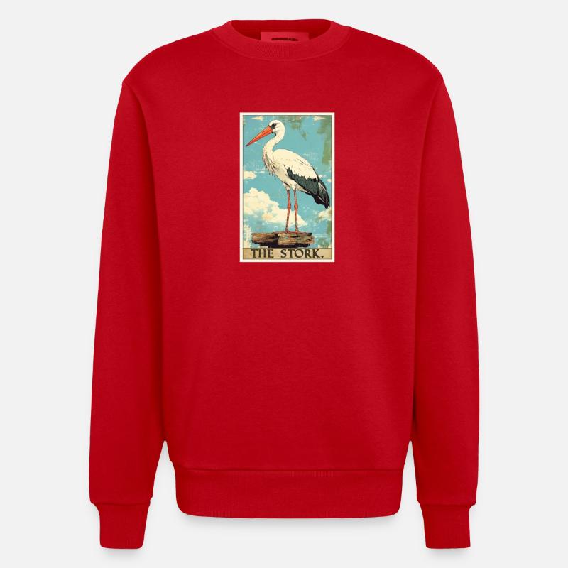 Storks Stork - Heavyweight Oversized Organic Crew Neck Made in EU - red