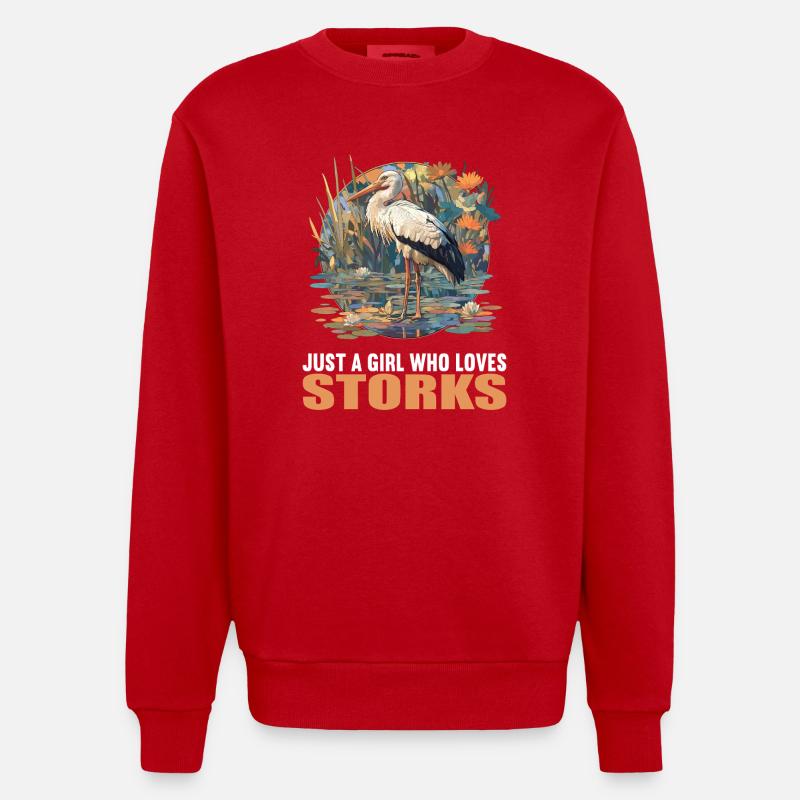 Storks Stork - Heavyweight Oversized Organic Crew Neck Made in EU - red