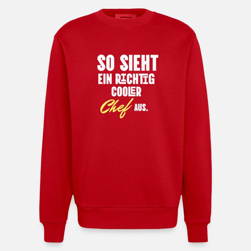 Patron vraiment cool drôles dictons Cheffchen chef - Sweat bio épais oversize fabriqué en UE - rouge
