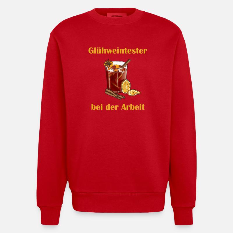 Gluehweintester - Heavyweight Oversized Organic Crew Neck Made in EU - Rot