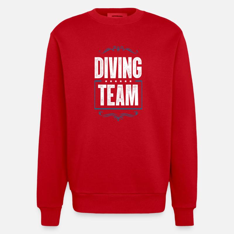 Équipage de plongée - Sweat bio épais oversize fabriqué en UE - rouge