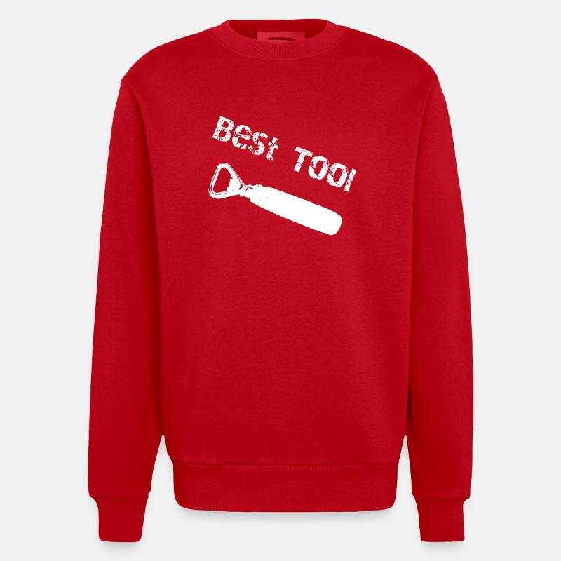Flaschenöffner Best Tool - Heavyweight Oversized Organic Crew Neck Made in EU - Rot