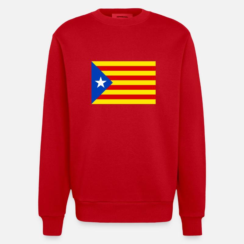 drapeau catalan - Sweat bio épais oversize fabriqué en UE - rouge