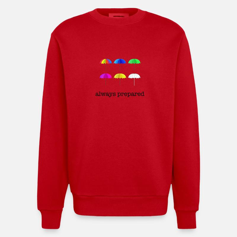 Umbrellas fall gift idea - Heavyweight Oversized Organic Crew Neck Made in EU - red