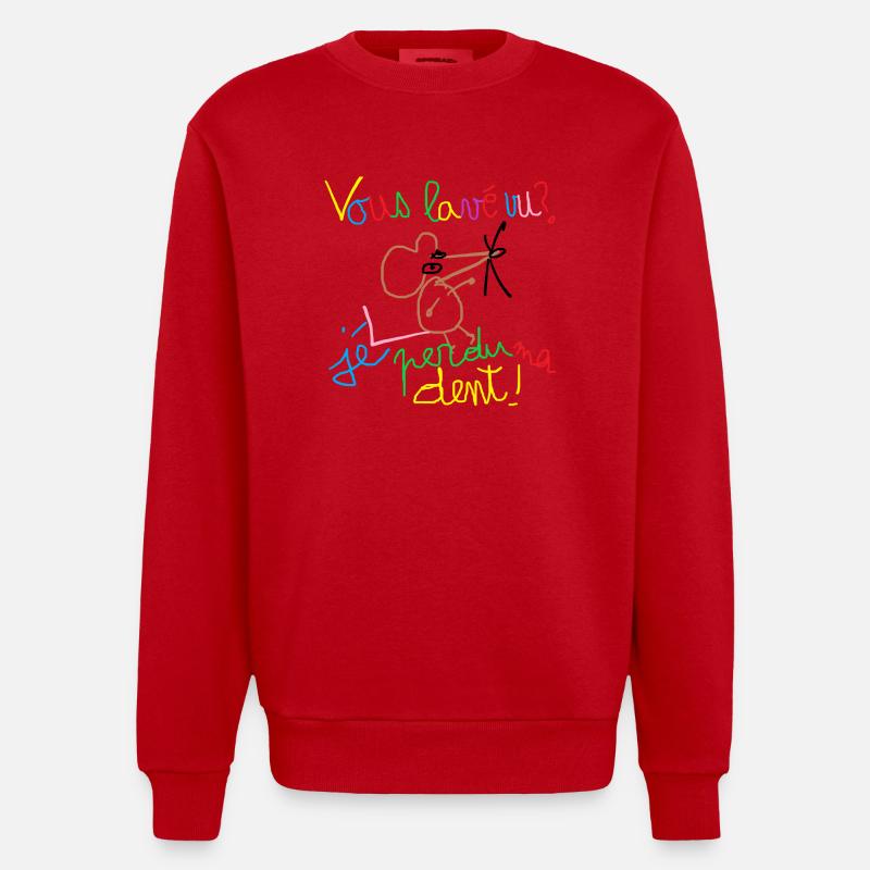 Vous lavé vu ? - Sweat bio épais oversize fabriqué en UE - rouge