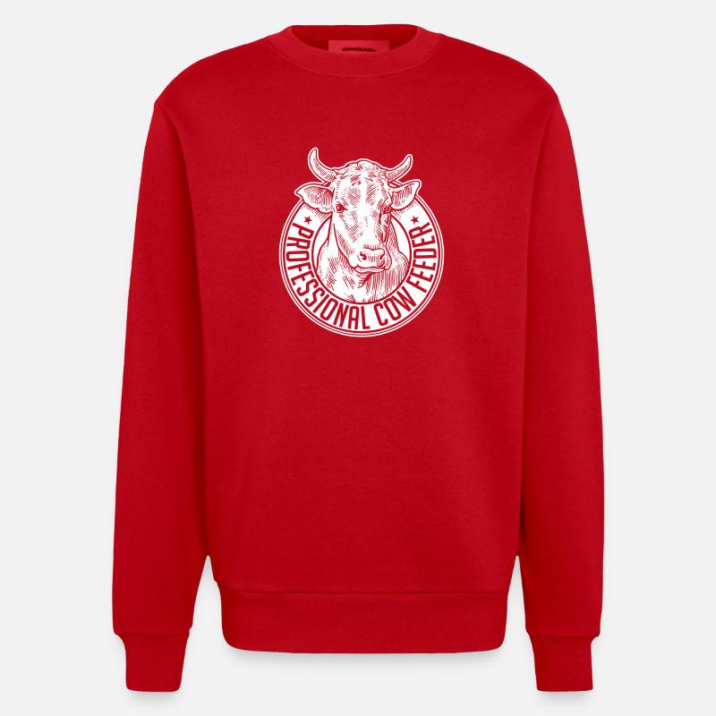 chargeur de vache professionnelle - Sweat bio épais oversize fabriqué en UE - rouge