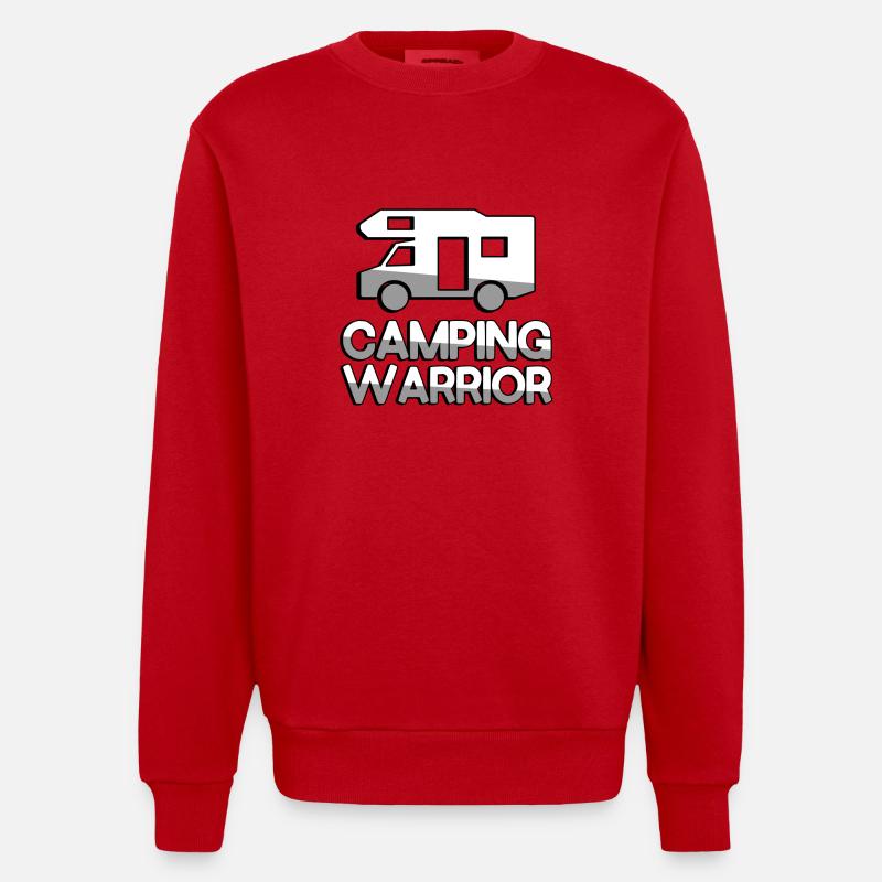 CAMPING WARRIOR + Caravane - Camping - Sweat bio épais oversize fabriqué en UE - rouge