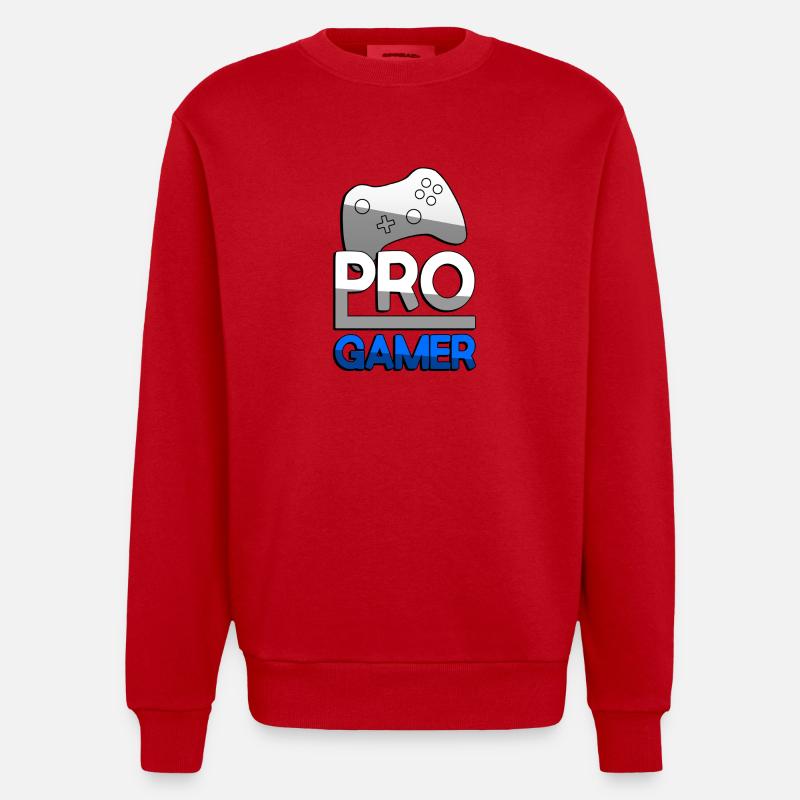 PRO GAMER (Blau) + Controller - Gaming - Heavyweight Oversized Organic Crew Neck Made in EU - Rot