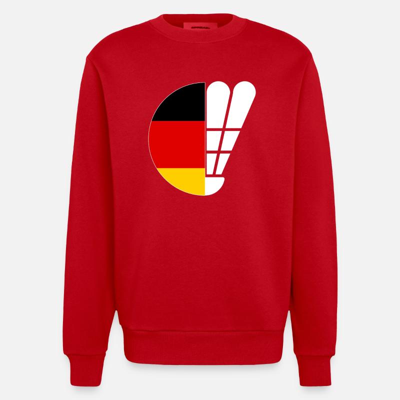 Badminton Drapeau allemand Badminton - Sweat bio épais oversize fabriqué en UE - rouge