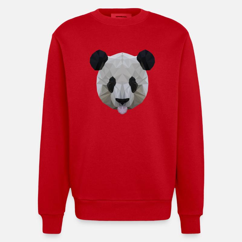 polygone Panda - Sweat bio épais oversize fabriqué en UE - rouge