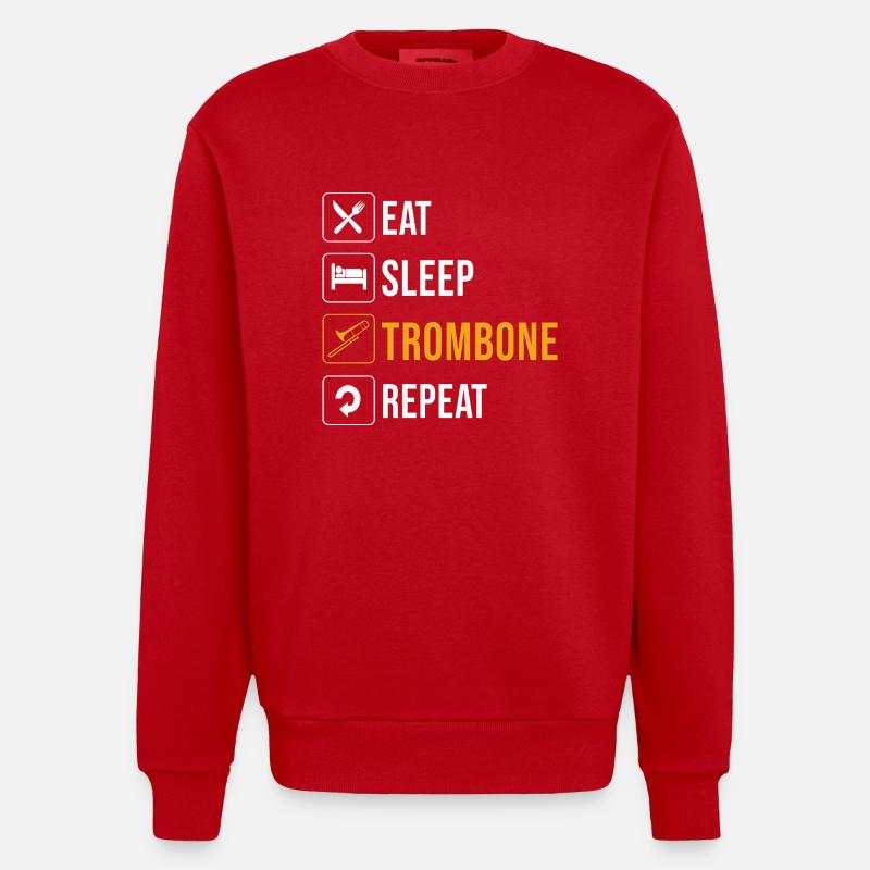 Trombone - Heavyweight Oversized Organic Crew Neck Made in EU - red