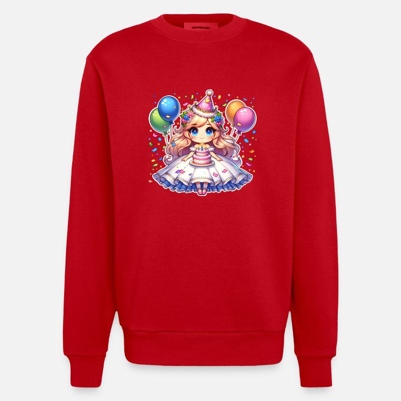 Anniversaire Princesse - Sweat bio épais oversize fabriqué en UE - rouge