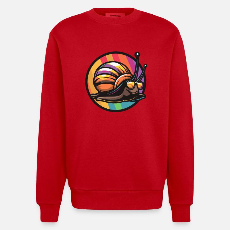 Schnecke Cool Comic - Heavyweight Oversized Organic Crew Neck Made in EU - Rot