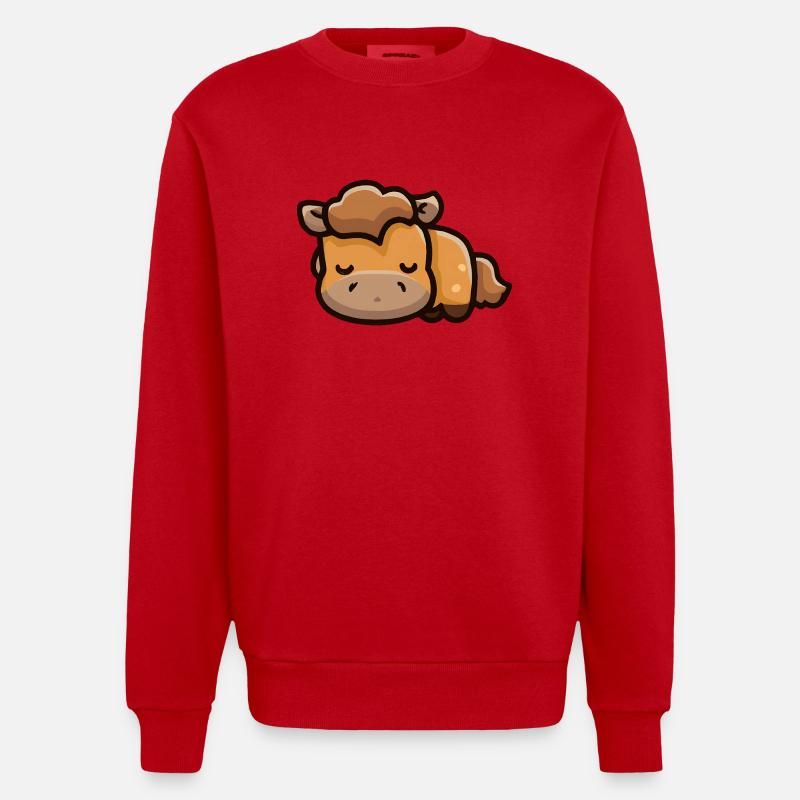 Süßes Pferd schläft - Heavyweight Oversized Organic Crew Neck Made in EU - Rot