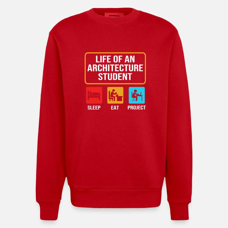 Architecte Architecture - Sweat bio épais oversize fabriqué en UE - rouge
