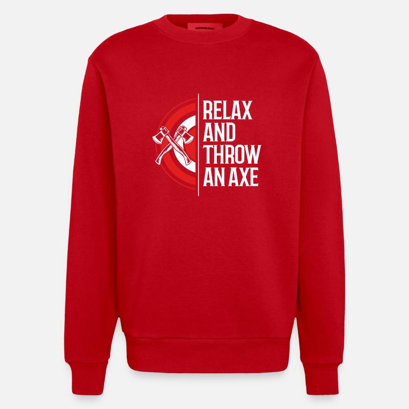 Lancer de hache - Sweat bio épais oversize fabriqué en UE - rouge