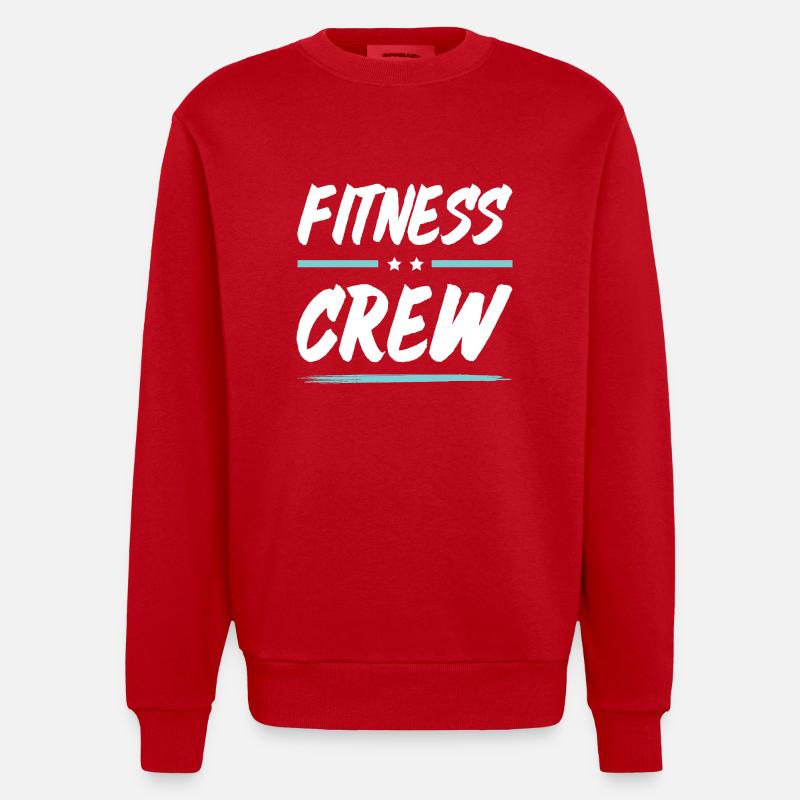 Équipe de conditionnement physique - Sweat bio épais oversize fabriqué en UE - rouge
