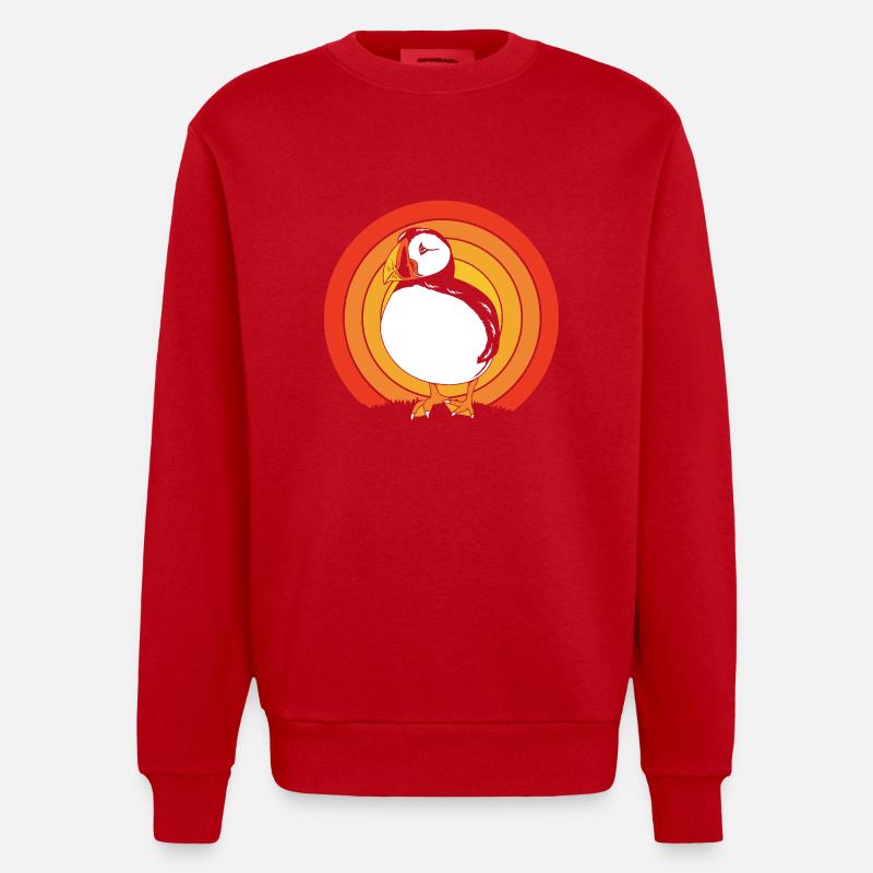 Macareux Papageientaucher - Sweat bio épais oversize fabriqué en UE - rouge
