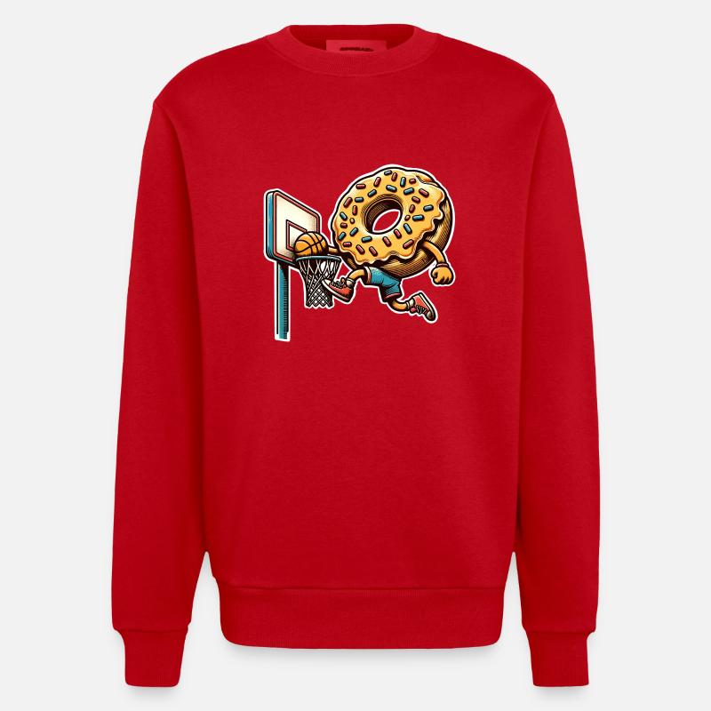 Basket-ball beignet - Sweat bio épais oversize fabriqué en UE - rouge