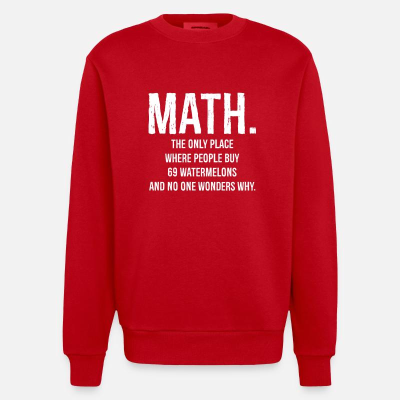 Chemise drôle math - Sweat bio épais oversize fabriqué en UE - rouge