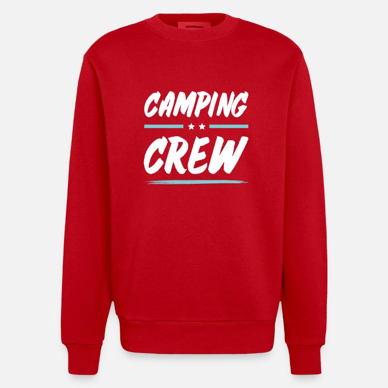 Équipe de camping - Sweat bio épais oversize fabriqué en UE - rouge