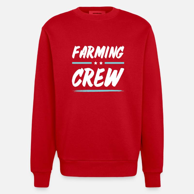 Farming Crew - Heavyweight Oversized Organic Crew Neck Made in EU - red