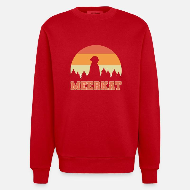 Erdmännchen - Heavyweight Oversized Organic Crew Neck Made in EU - Rot