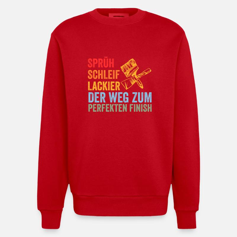 Car Painter Vehicle Painter Painter - Heavyweight Oversized Organic Crew Neck Made in EU - red