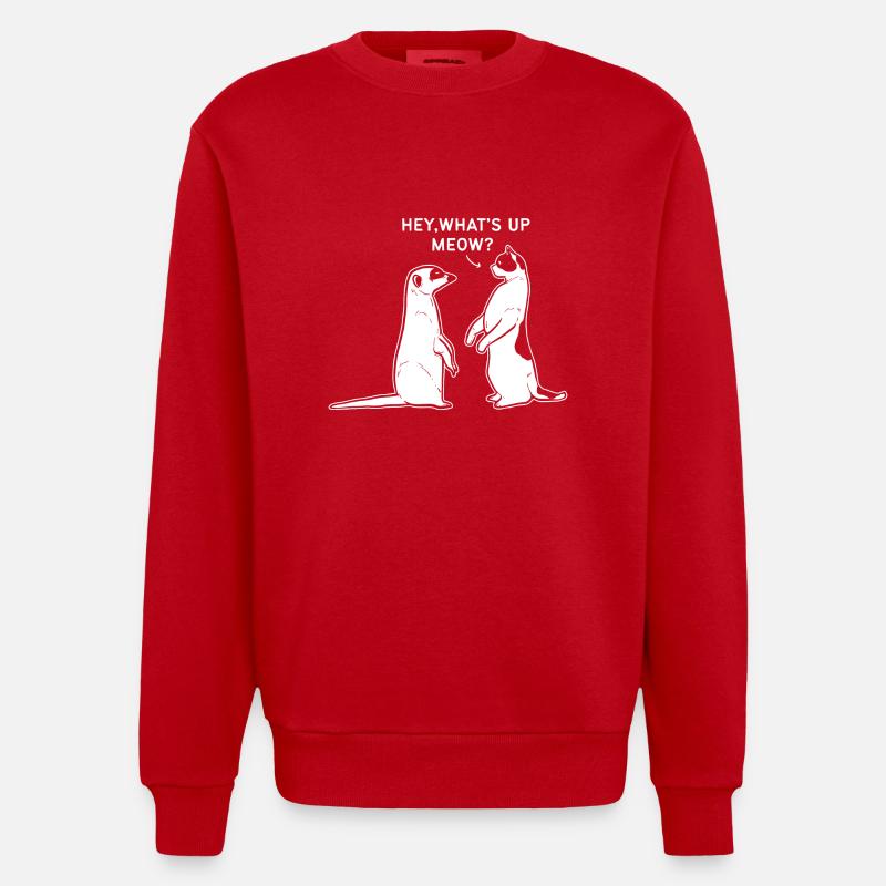Erdmännchen - Heavyweight Oversized Organic Crew Neck Made in EU - Rot