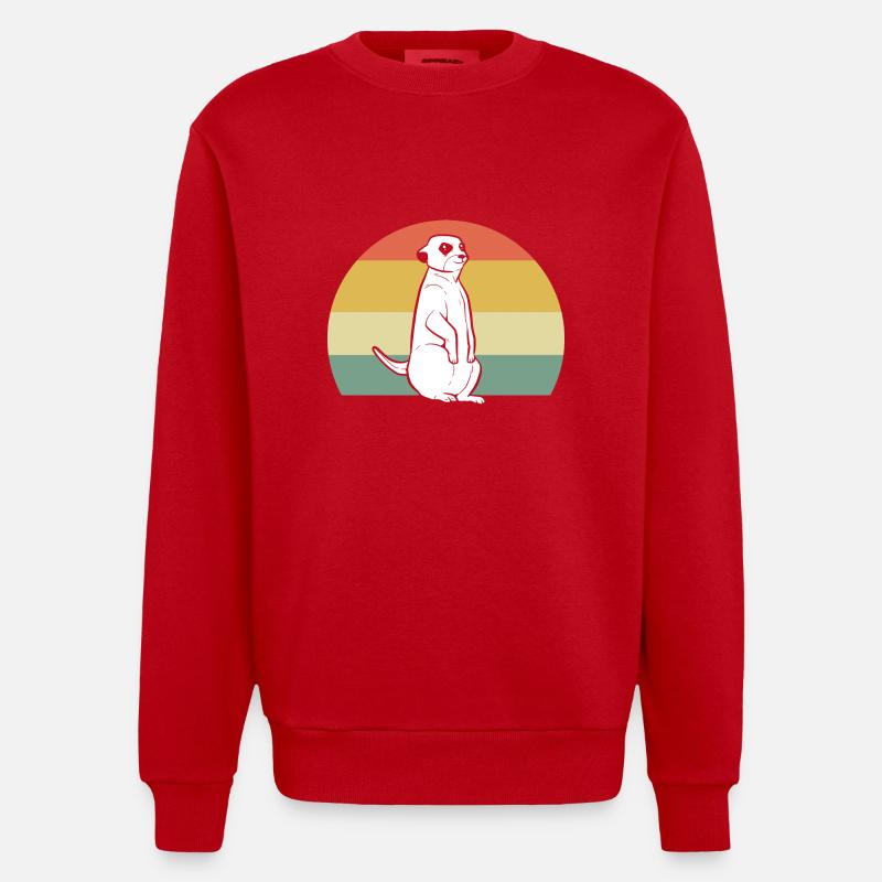 Erdmännchen - Heavyweight Oversized Organic Crew Neck Made in EU - Rot