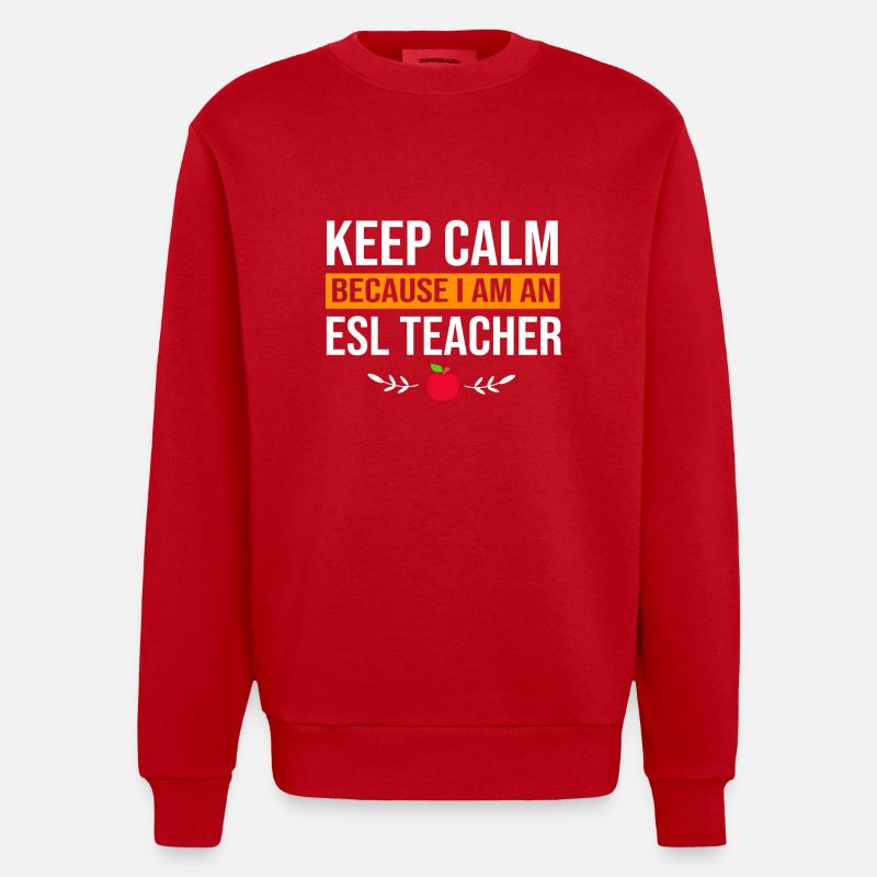 Professeur d’anglais Professeur d’anglais - Sweat bio épais oversize fabriqué en UE - rouge