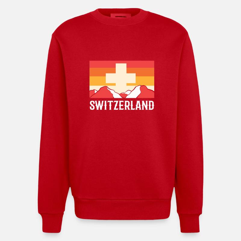 Schweiz - Heavyweight Oversized Organic Crew Neck Made in EU - Rot