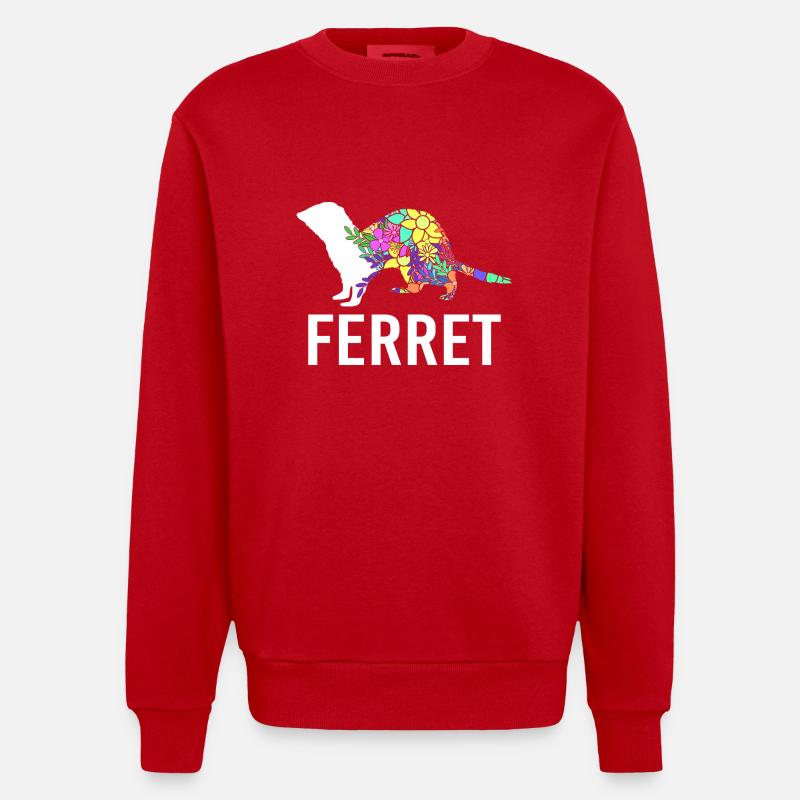 Frettchen - Heavyweight Oversized Organic Crew Neck Made in EU - Rot