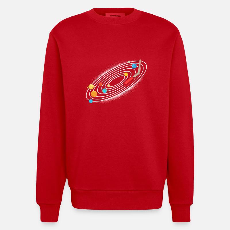 Univers Système Solaire - Sweat bio épais oversize fabriqué en UE - rouge