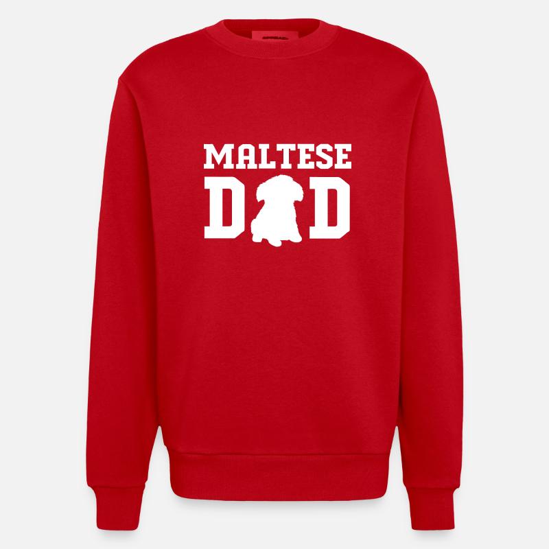 Malteser - Heavyweight Oversized Organic Crew Neck Made in EU - Rot