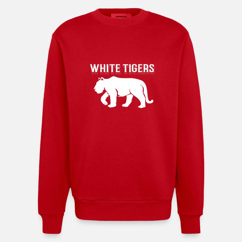 Weißer Tiger - Heavyweight Oversized Organic Crew Neck Made in EU - Rot