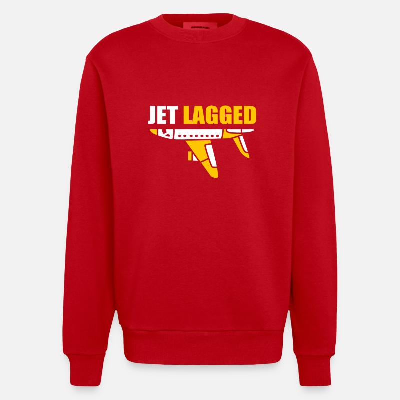 Pilot Flugzeug - Heavyweight Oversized Organic Crew Neck Made in EU - Rot
