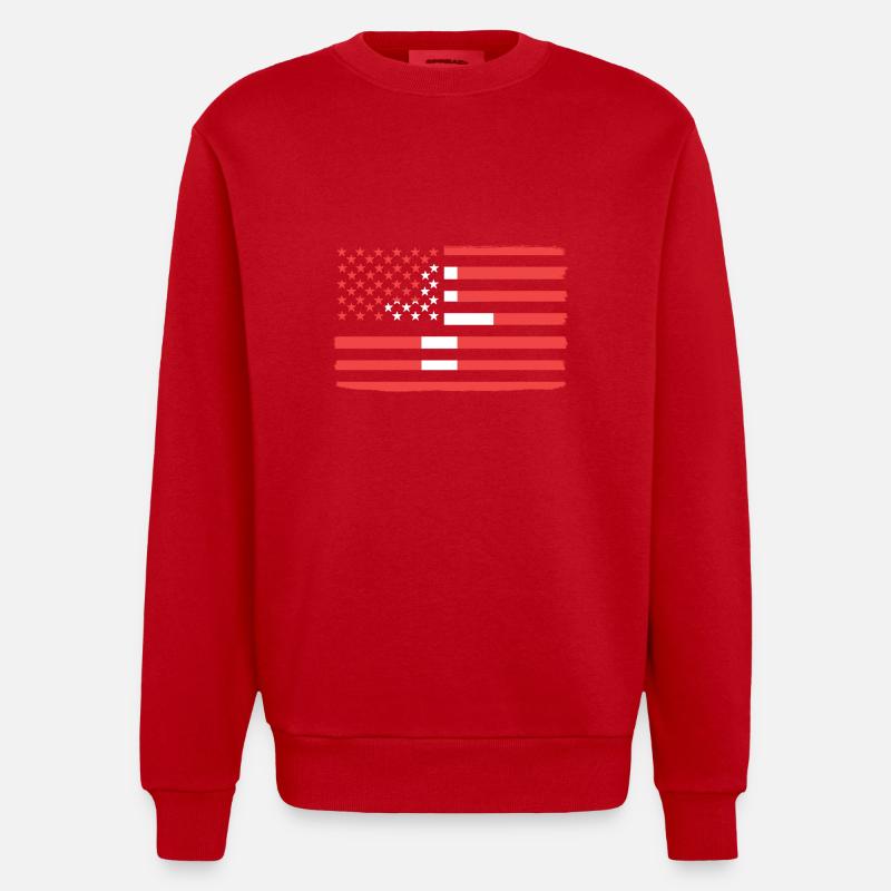 Schweiz Schweizer Schweizerdeutsch - Heavyweight Oversized Organic Crew Neck Made in EU - Rot