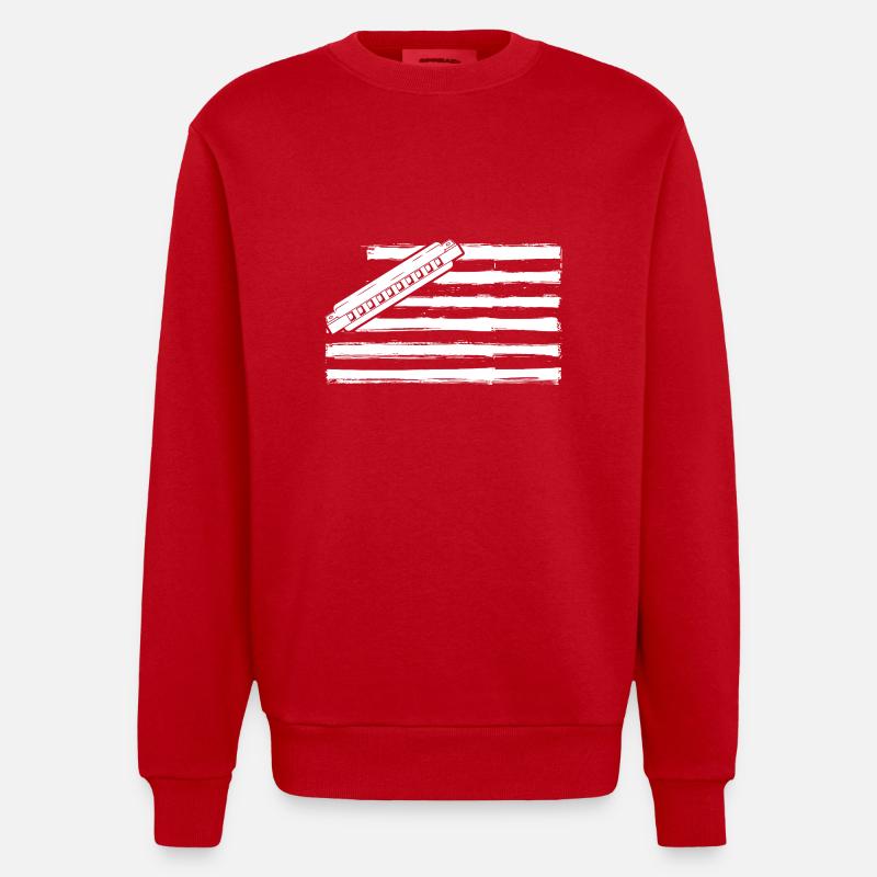 Harmonica Harmonica - Sweat bio épais oversize fabriqué en UE - rouge