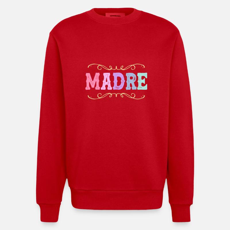 Latina Mutter Latino - Heavyweight Oversized Organic Crew Neck Made in EU - Rot