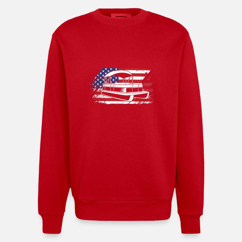 Bateau ponton Bateau Bateaux - Sweat bio épais oversize fabriqué en UE - rouge