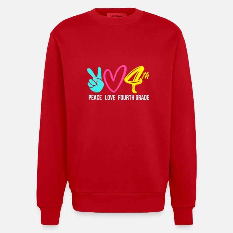 4e année - Sweat bio épais oversize fabriqué en UE - rouge