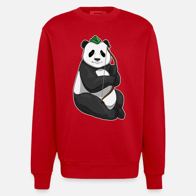 Arc Panda Archer - Sweat bio épais oversize fabriqué en UE - rouge