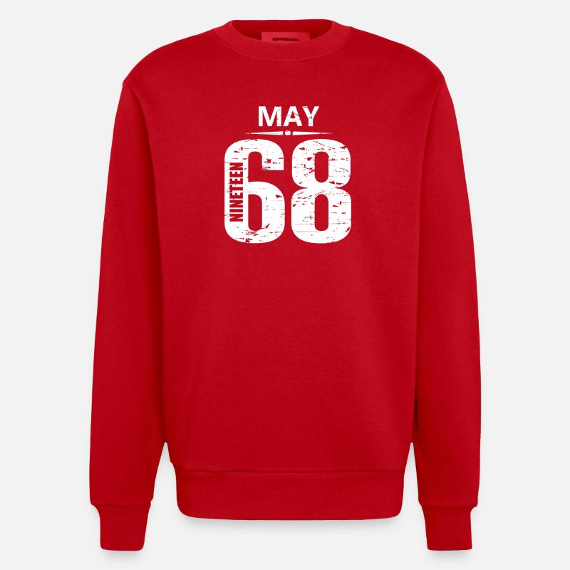 Mai 1968 - Sweat bio épais oversize fabriqué en UE - rouge