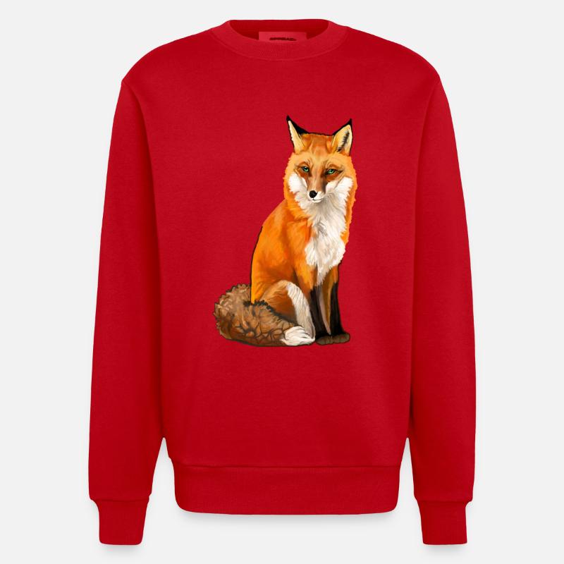 renard - Sweat bio épais oversize fabriqué en UE - rouge