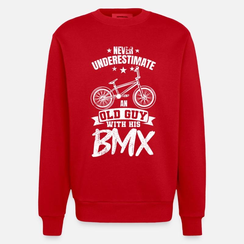 BMX Opa - Heavyweight Oversized Organic Crew Neck Made in EU - Rot