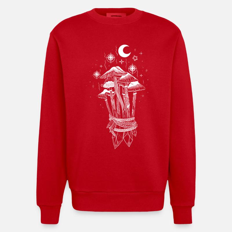 Champignons Magic Champignons Magiques - Sweat bio épais oversize fabriqué en UE - rouge