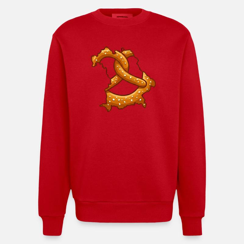 Bretzels de Bavière | Bavière robuste - Sweat bio épais oversize fabriqué en UE - rouge